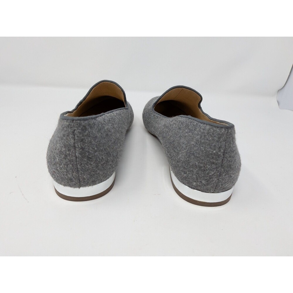 Talbots Ryan Flannel Loafers 7M Gray Snowflake Embroidered Prep Cottagecore - Picture 5 of 10